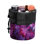 Purple Mandala Flower Print Drawstring Makeup Bag