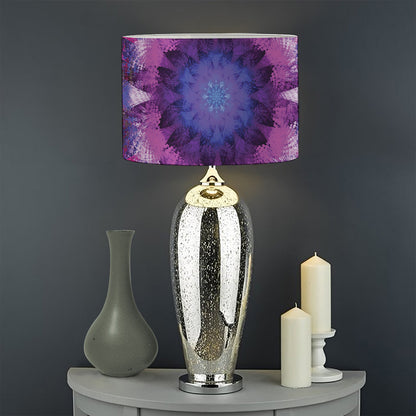 Purple Mandala Flower Print Drum Lamp Shade