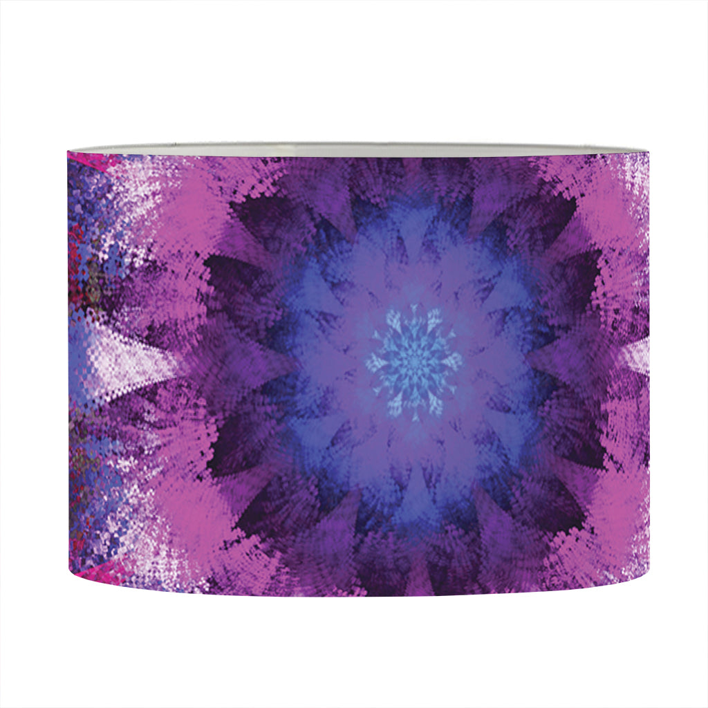 Purple Mandala Flower Print Drum Lamp Shade