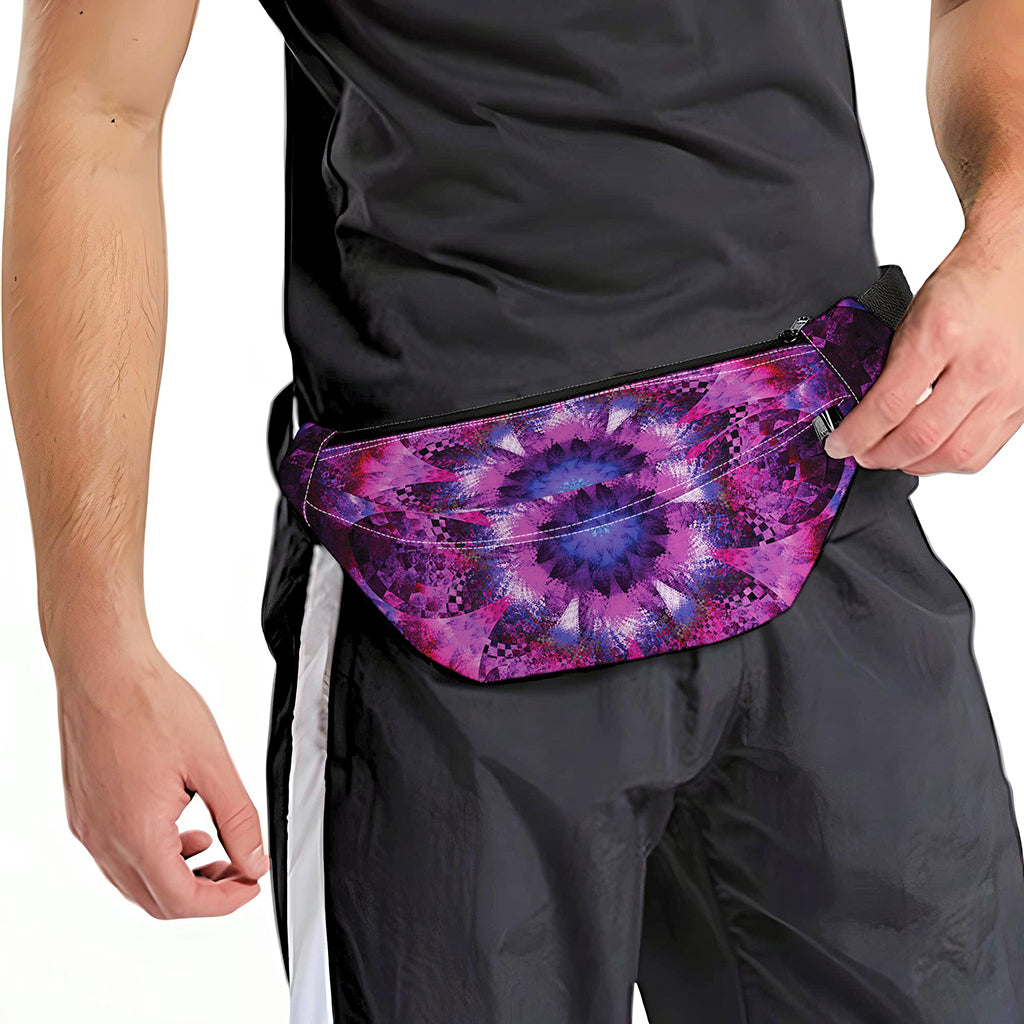 Purple Mandala Flower Print Fanny Pack