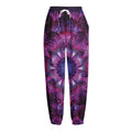 Purple Mandala Flower Print Fleece Lined Knit Pants