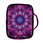 Purple Mandala Flower Print Front Pocket Bible Bag