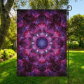 Purple Mandala Flower Print Garden Flag