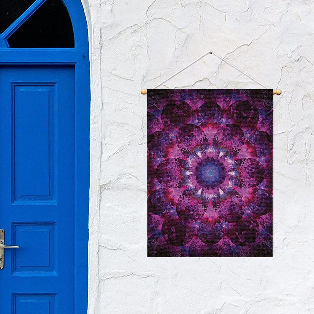 Purple Mandala Flower Print Garden Flag
