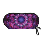 Purple Mandala Flower Print Glasses Case