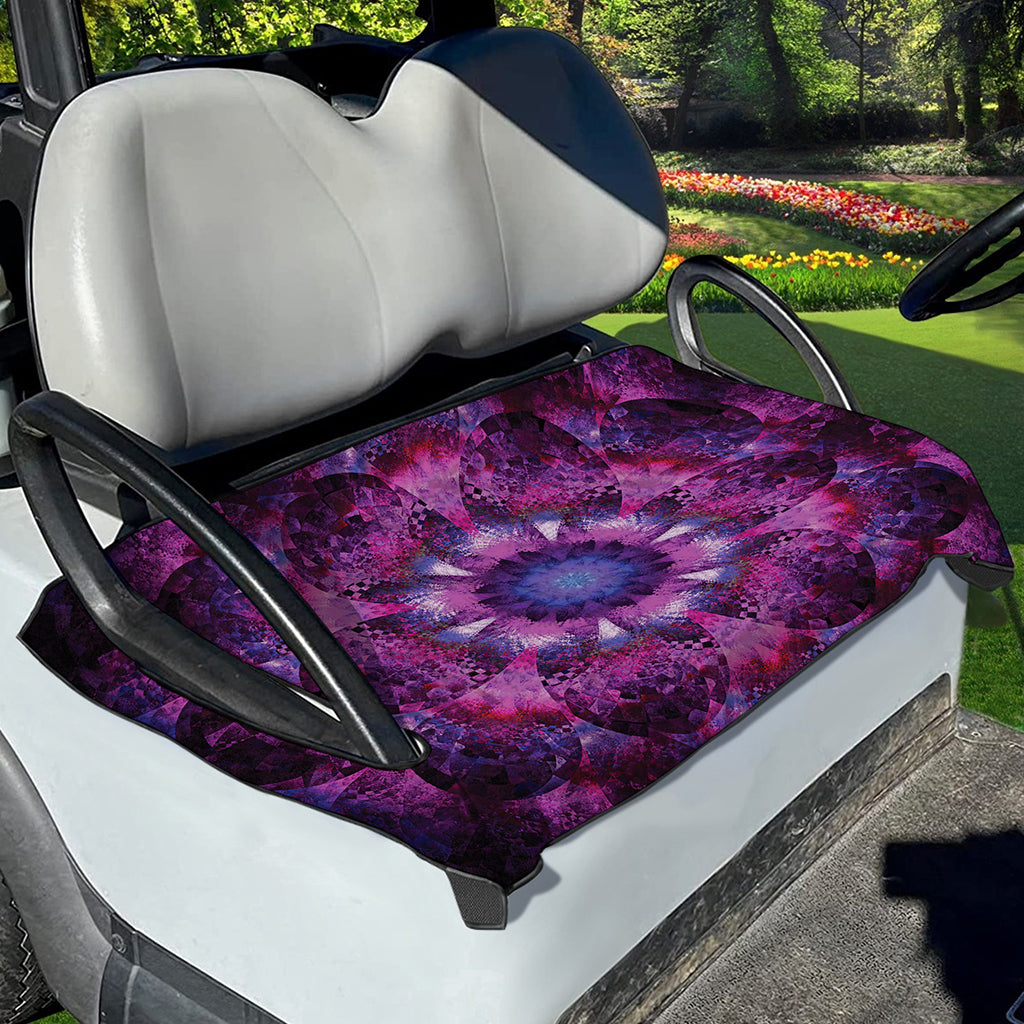 Purple Mandala Flower Print Golf Cart Seat Cover