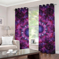 Purple Mandala Flower Print Grommet Curtains