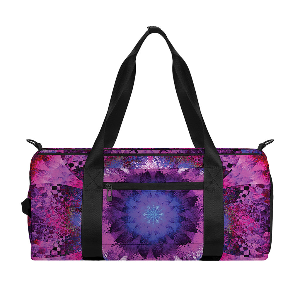 Purple Mandala Flower Print Gym Bag