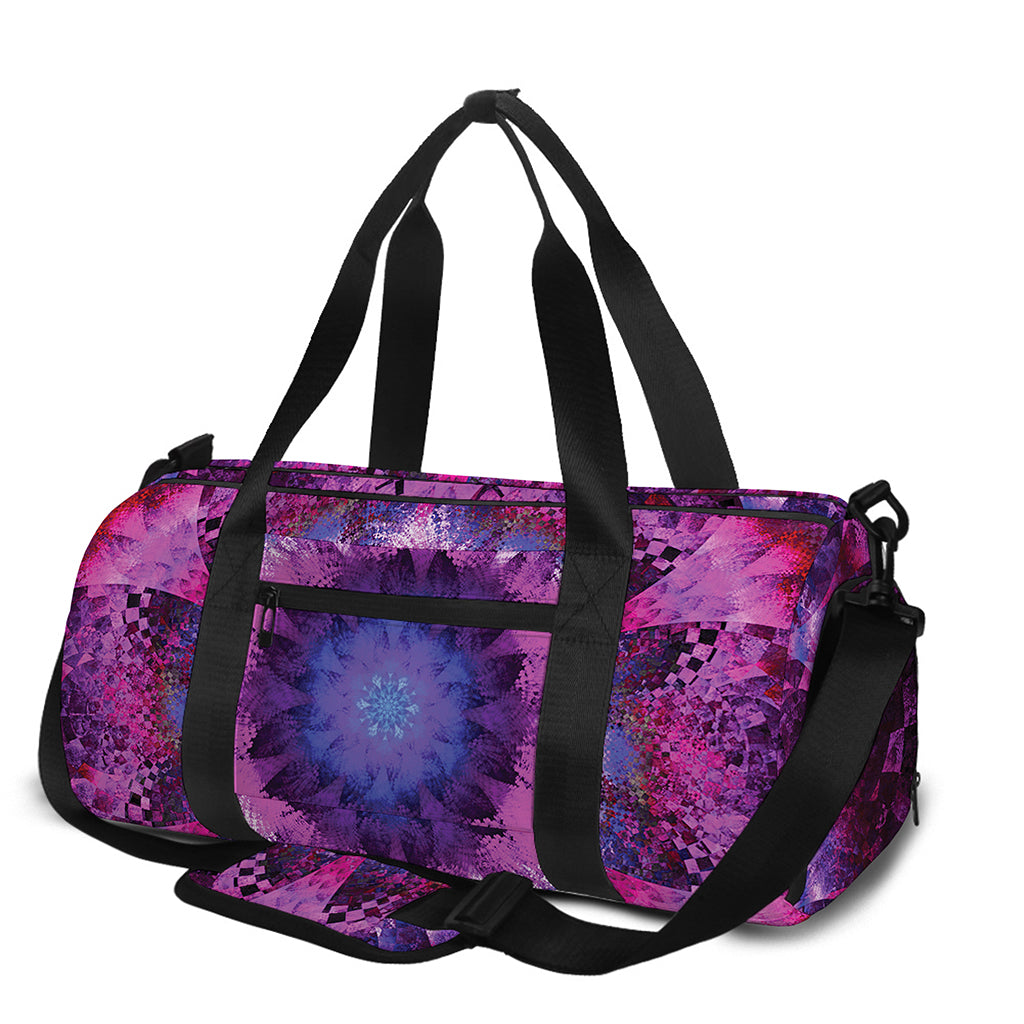 Purple Mandala Flower Print Gym Bag