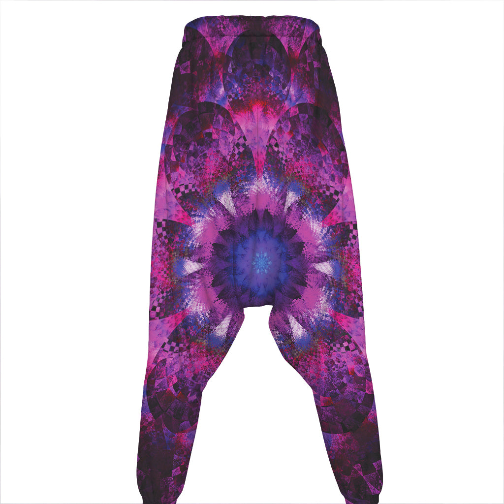 Purple Mandala Flower Print Hammer Pants