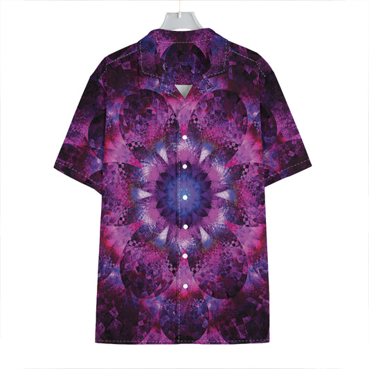 Purple Mandala Flower Print Hawaiian Shirt