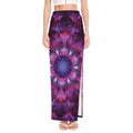 Purple Mandala Flower Print High Slit Maxi Skirt