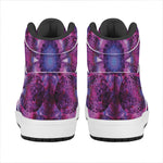 Purple Mandala Flower Print High Top Leather Sneakers