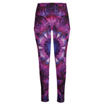 Purple Mandala Flower Print High-Waisted Pocket Leggings