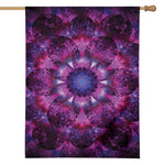 Purple Mandala Flower Print House Flag