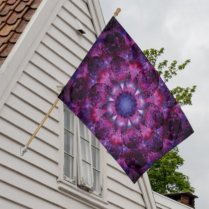 Purple Mandala Flower Print House Flag