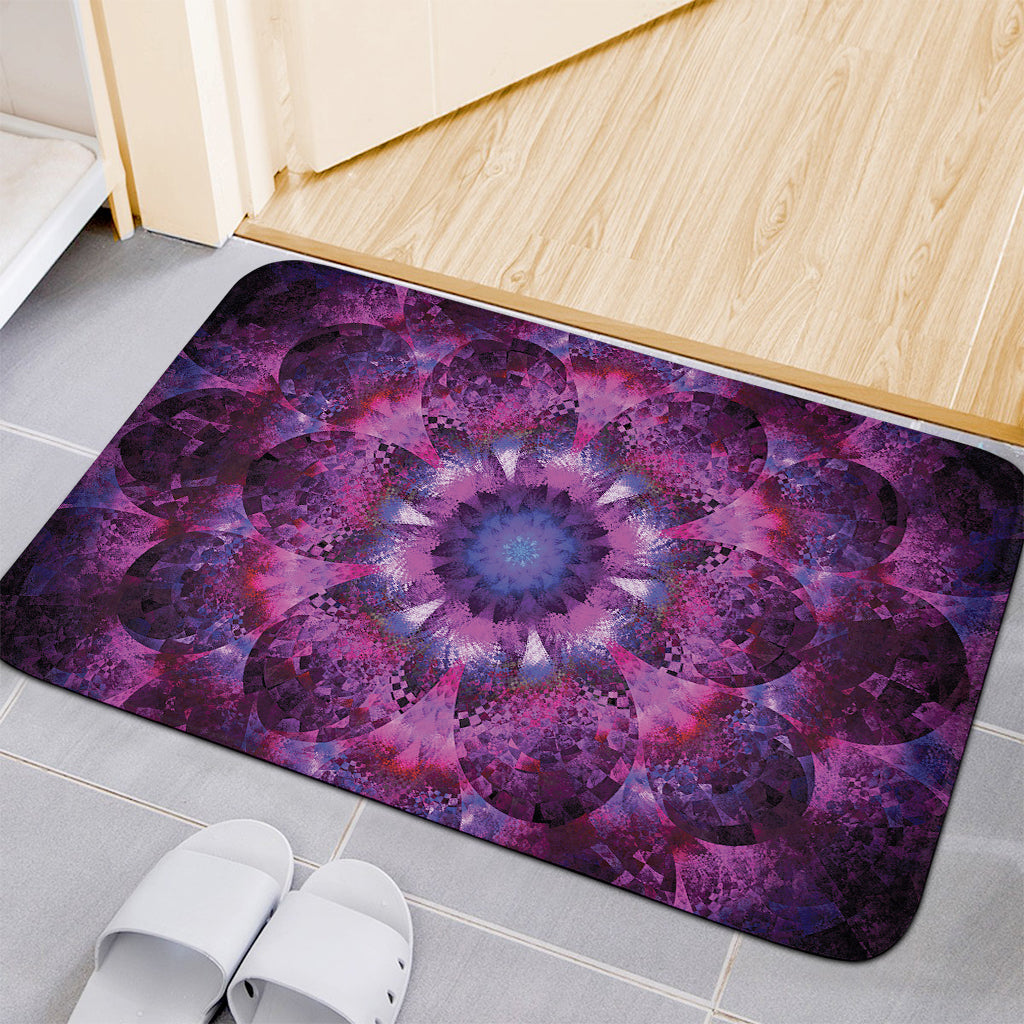 Purple Mandala Flower Print Indoor Door Mat