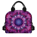 Purple Mandala Flower Print Insulated Lunch Bag