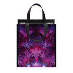 Purple Mandala Flower Print Insulated Lunch Tote
