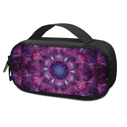 Purple Mandala Flower Print Insulin Cooler Travel Case