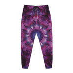 Purple Mandala Flower Print Jogger Pants