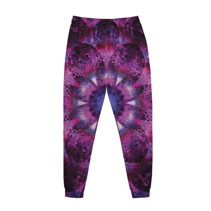 Purple Mandala Flower Print Jogger Pants