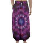 Purple Mandala Flower Print Lantern Pants