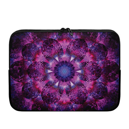 Purple Mandala Flower Print Laptop Sleeve