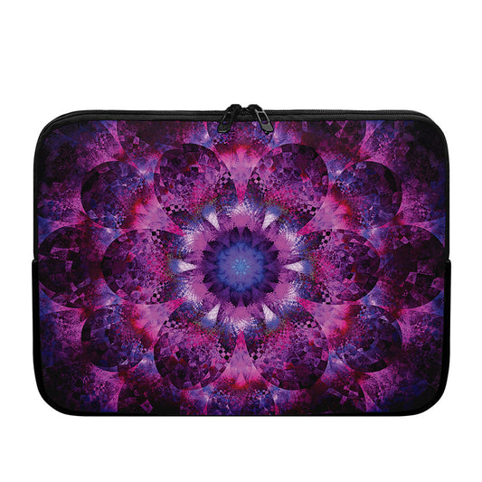 Purple Mandala Flower Print Laptop Sleeve