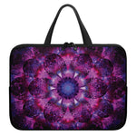 Purple Mandala Flower Print Laptop Sleeve With Handle
