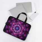 Purple Mandala Flower Print Laptop Sleeve With Handle