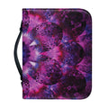 Purple Mandala Flower Print Leather Bible Cover