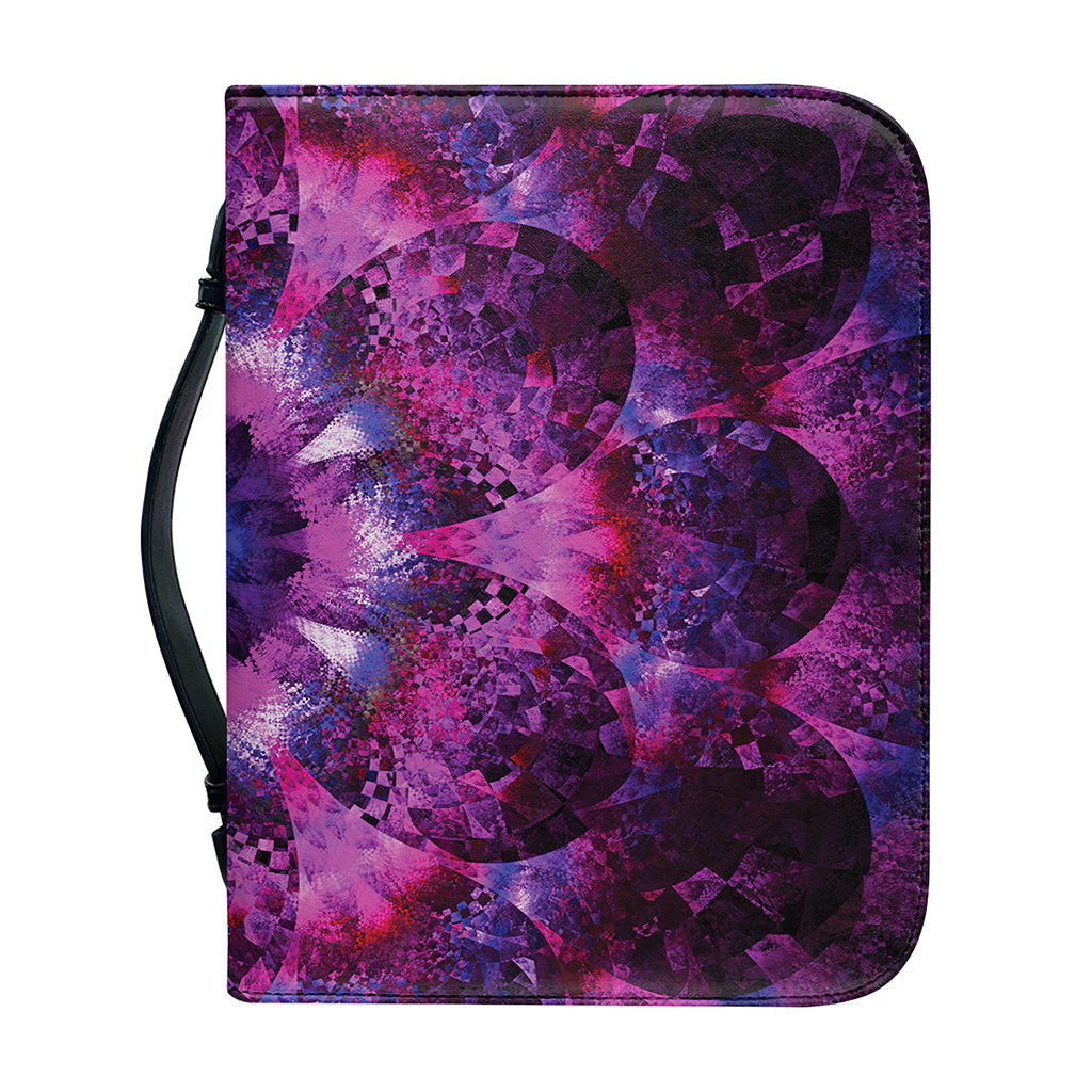 Purple Mandala Flower Print Leather Bible Cover