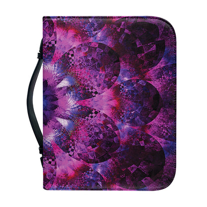 Purple Mandala Flower Print Leather Bible Cover