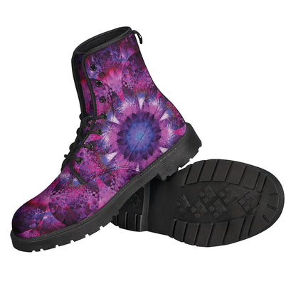 Purple Mandala Flower Print Backpack