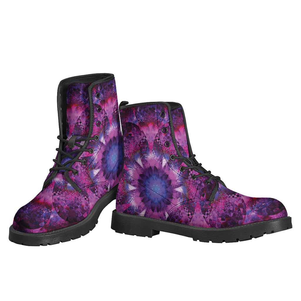 Purple Mandala Flower Print Backpack