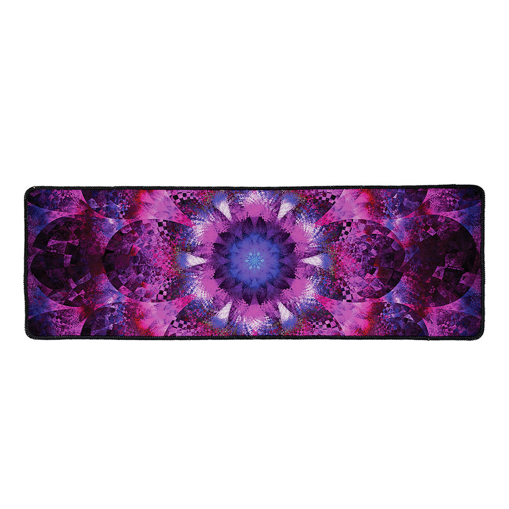 Purple Mandala Flower Print Long Kitchen Mat