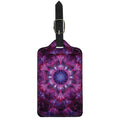 Purple Mandala Flower Print Luggage Tag