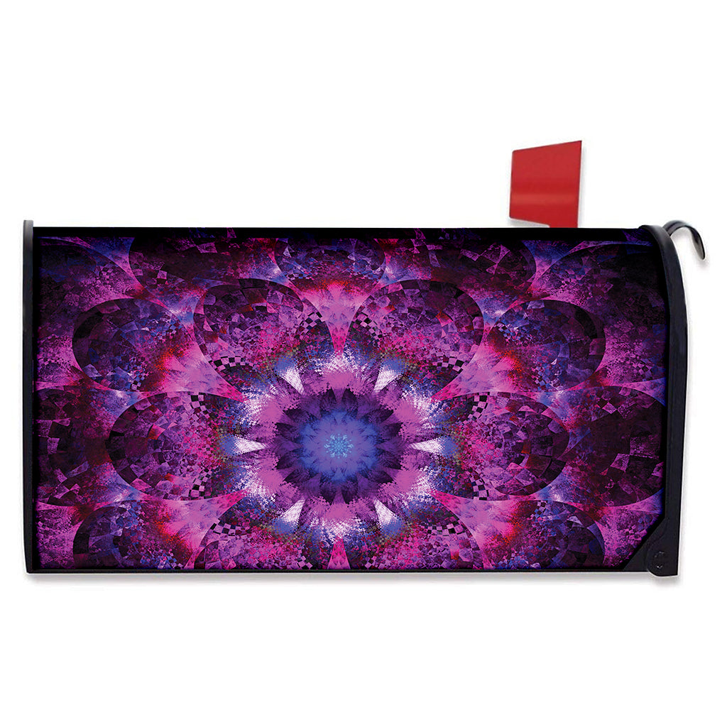 Purple Mandala Flower Print Mailbox Cover