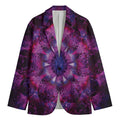 Purple Mandala Flower Print Men's Blazer