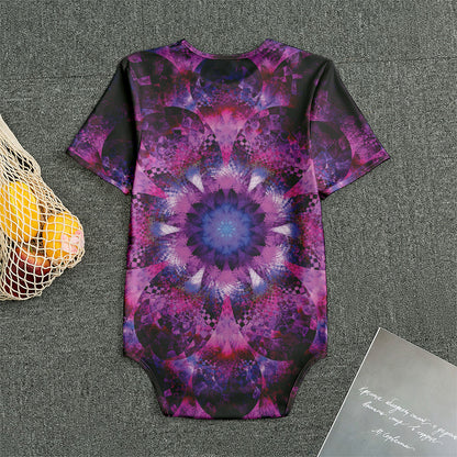 Purple Mandala Flower Print Men's Bodysuit