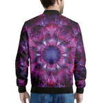 Purple Mandala Flower Print Men's Bomber Jacket