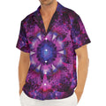Purple Mandala Flower Print Men's Deep V-Neck Shirt