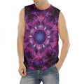 Purple Mandala Flower Print Men's Fitness Tank Top