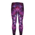 Purple Mandala Flower Print Men's leggings