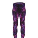 Purple Mandala Flower Print Men's leggings