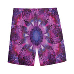 Purple Mandala Flower Print Men's Sports Shorts