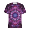 Purple Mandala Flower Print Men's Athletic T-Shirt