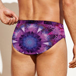 Purple Mandala Flower Print Men's Swim Briefs