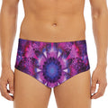 Purple Mandala Flower Print Men's Triangle Swim Briefs